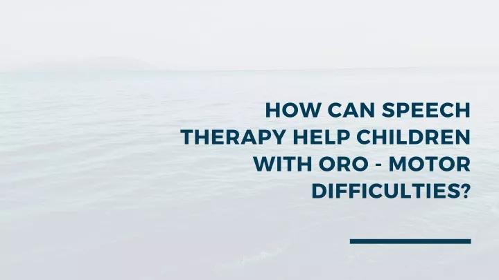 how can speech therapy help children with