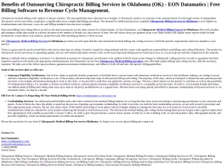 Chiropractic Billing Services in Oklahoma