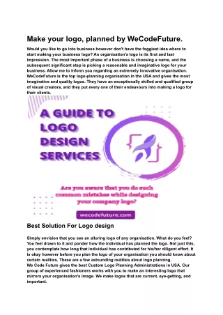 make your logo planned by wecodefuture