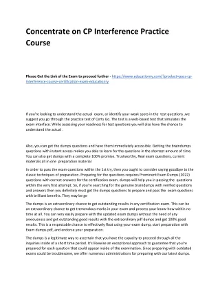 concentrate on cp interference practice course