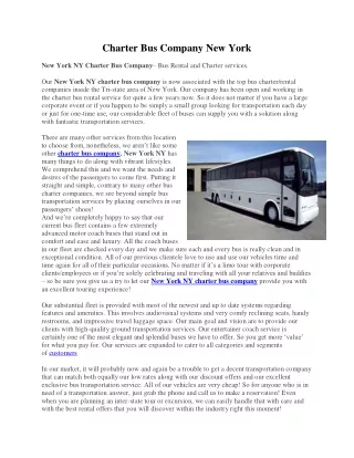 Charter Bus Company New York