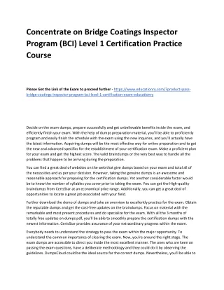 concentrate on bridge coatings inspector program