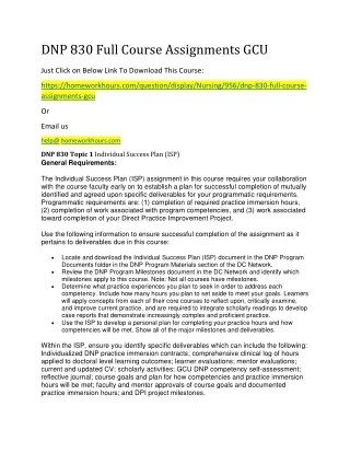 dnp 830 full course assignments gcu