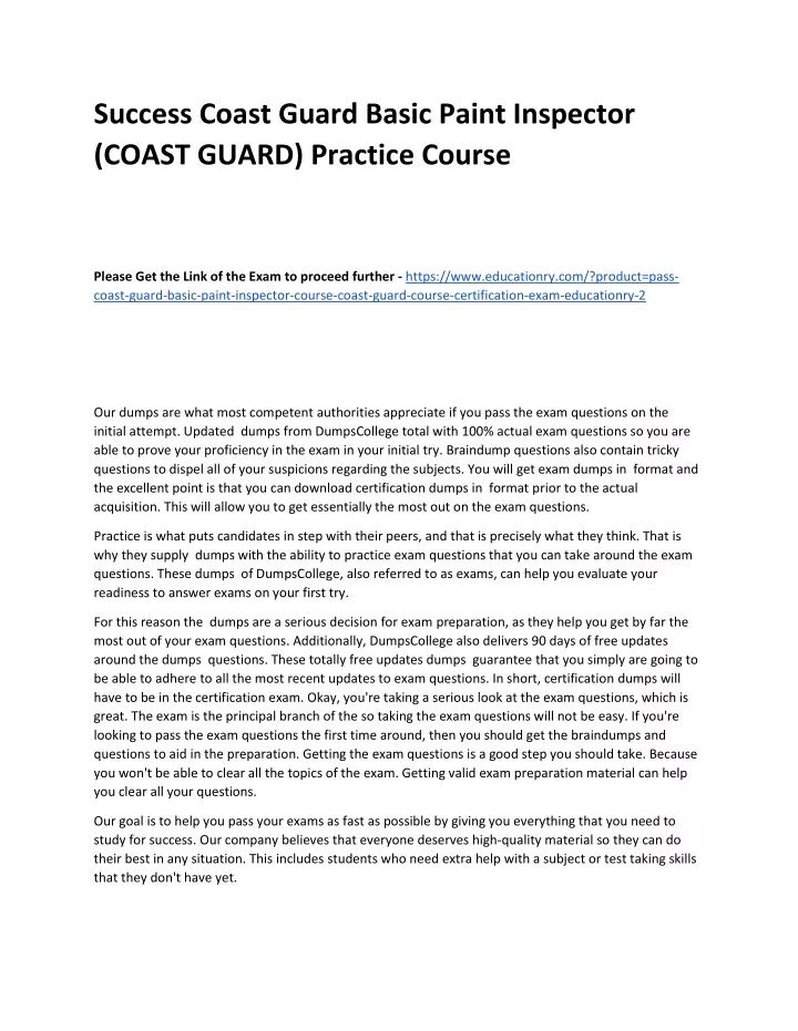 success coast guard basic paint inspector coast