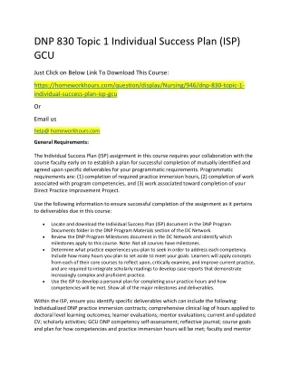 dnp 830 topic 1 individual success plan isp gcu