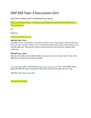 dnp 830 topic 3 discussions gcu