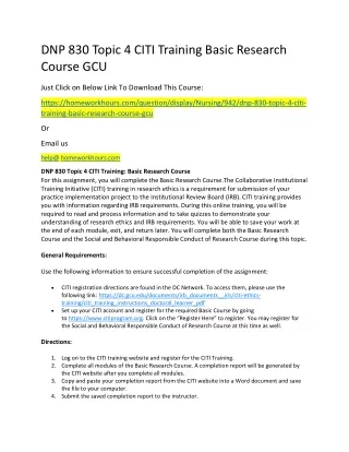 dnp 830 topic 4 citi training basic research