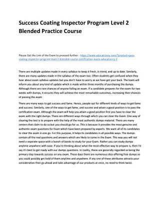 success coating inspector program level 2 blended