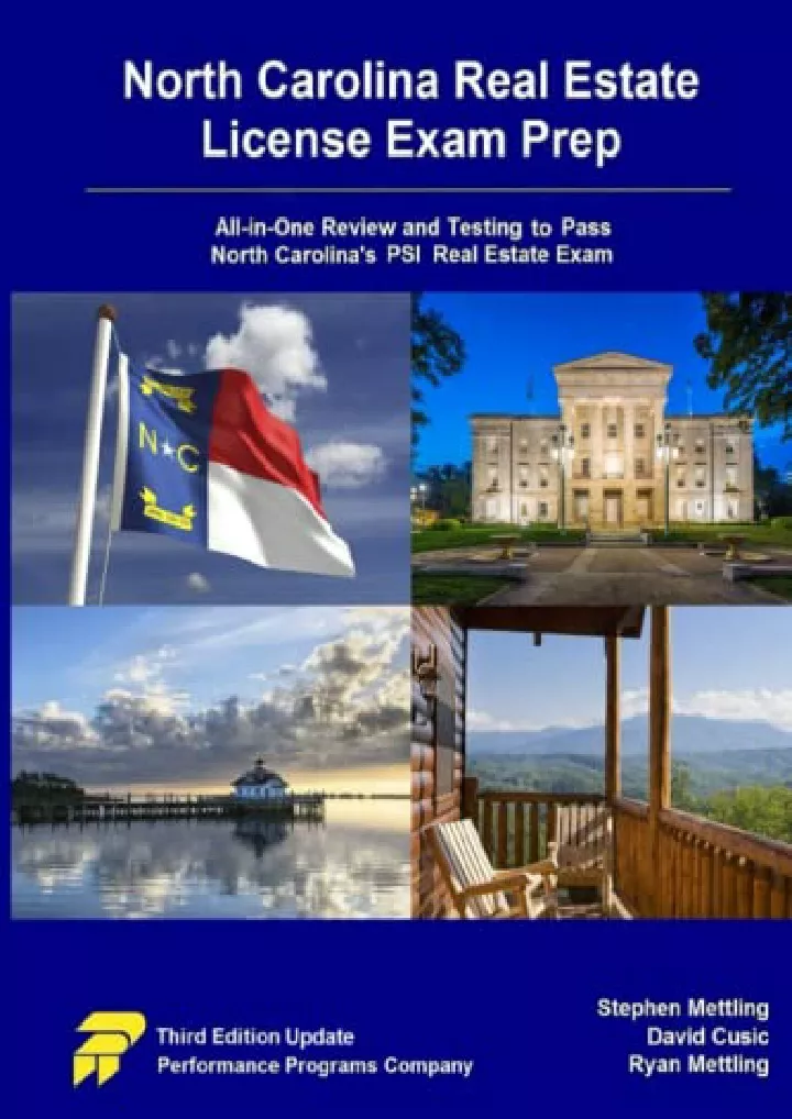 PPT (pdF) full d!OWNLOAD North Carolina Real Estate License Exam Prep