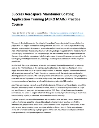 success aerospace maintainer coating application