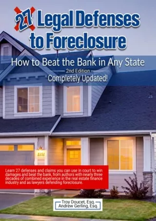 free read (pdF) 27 Legal Defenses to Foreclosure: How to Beat the Bank in A