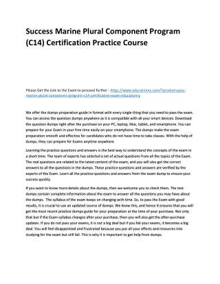 success marine plural component program