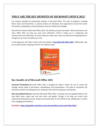what are the key benefits of microsoft office 2021