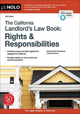 free read (pdF) California Landlord's Law Book, The: Rights & Responsibilit