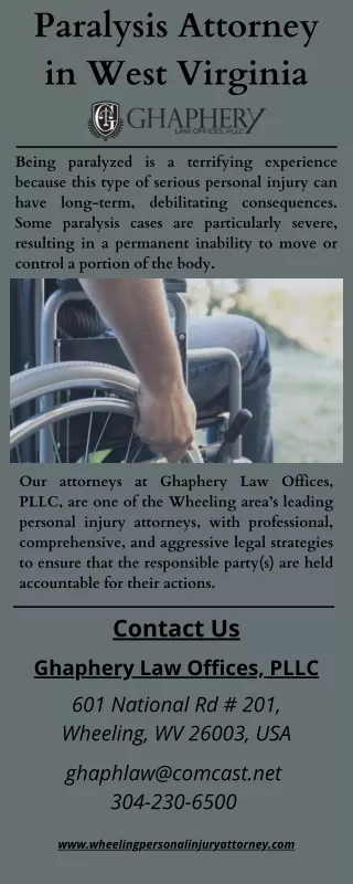 Paralysis Attorney in West Virginia