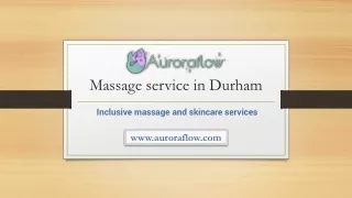 Massage Service in Durham