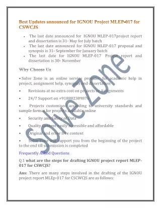 Best Updates announced for IGNOU Project MLEP