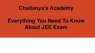 JEE Exam - Chaitanyas Academy
