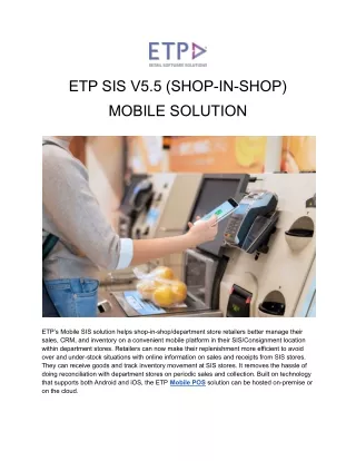 ETP SIS V5.5 (SHOP-IN-SHOP) MOBILE SOLUTION