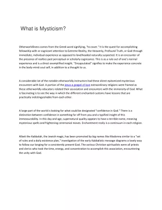 what is mysticism