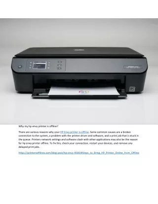 why my hp envy printer is offline