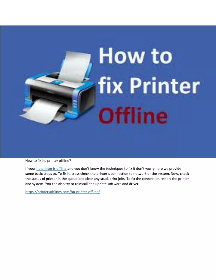 how to fix hp printer offline