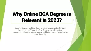Why Online BCA Degree is Relevant in 2023