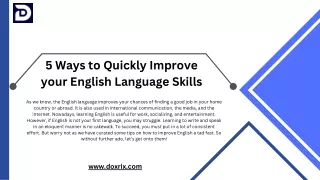 5 Ways to Quickly Improve your English Language Skills