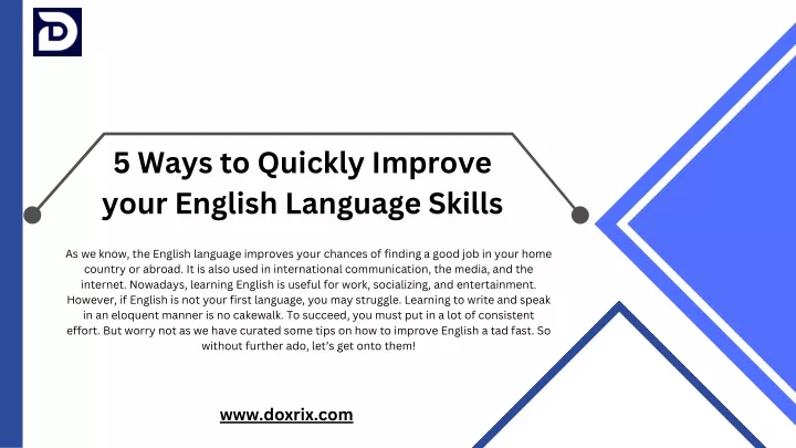 5 ways to quickly improve your english language