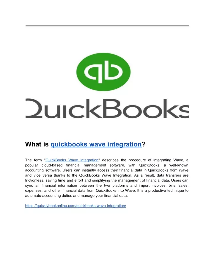 what is quickbooks wave integration