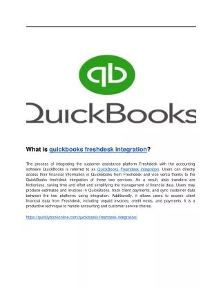 what is quickbooks freshdesk integration