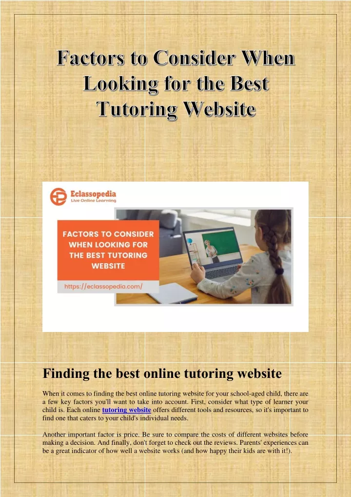 finding the best online tutoring website