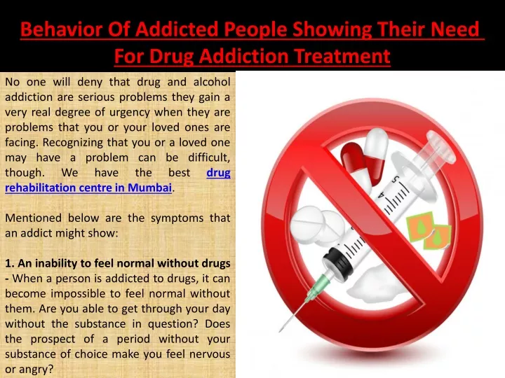behavior of addicted people showing their need