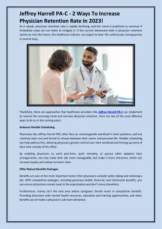 jeffrey harrell pa c 2 ways to increase physician