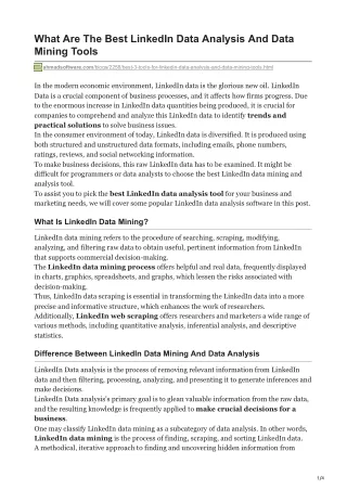 what are the best linkedin data analysis and data