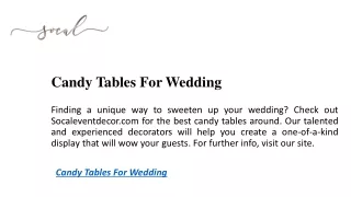 candy tables for wedding