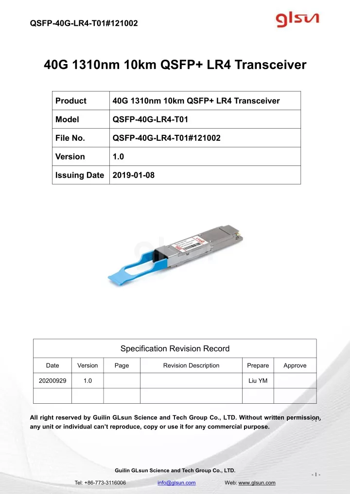 qsfp 40g lr4 t01 121002