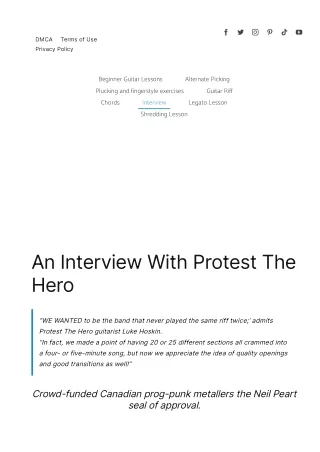 An Interview With Protest The Hero