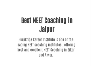 Top NEET Coaching in Alwar
