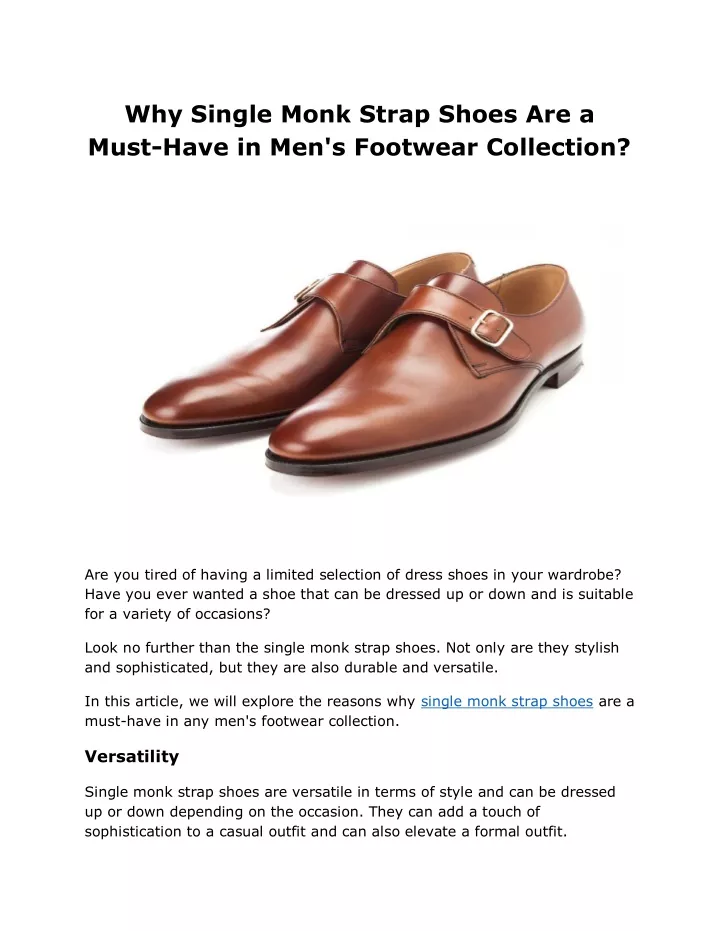 why single monk strap shoes are a must have