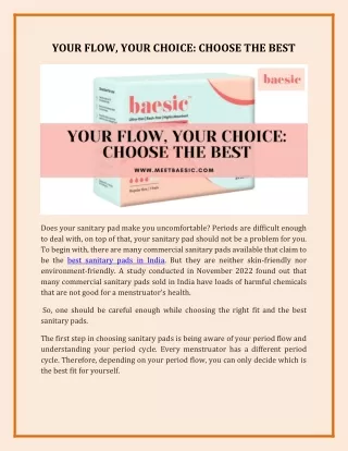 Your flow, your choice_ Choose the best.