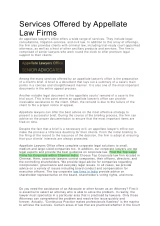 services offered by appellate law firms