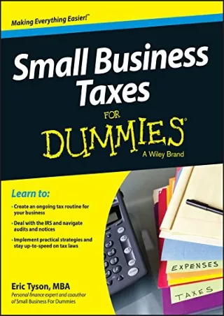 (pdF) Epub ;Read; Small Business Taxes For Dummies