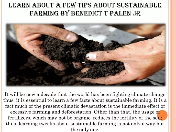 learn about a few tips about sustainable farming