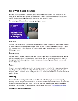 free web based courses