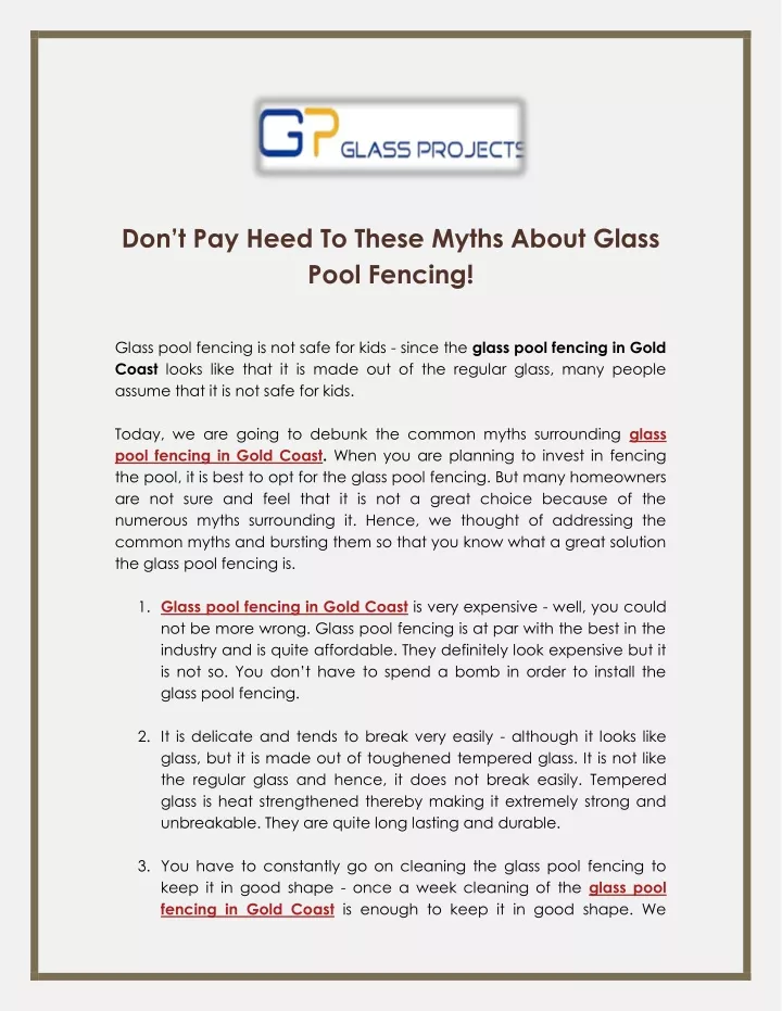 don t pay heed to these myths about glass pool