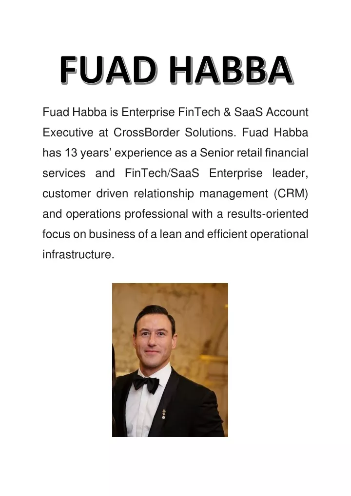 fuad habba is enterprise fintech saas account