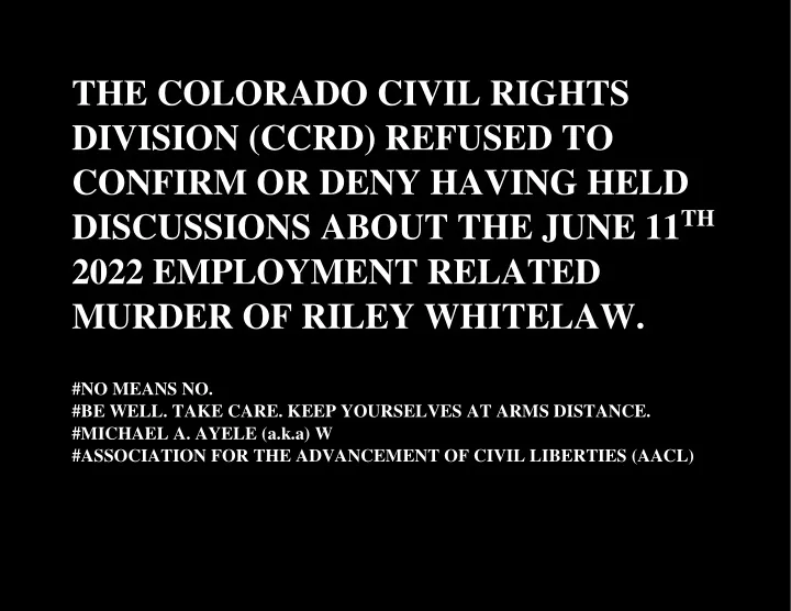 the colorado civil rights division ccrd refused