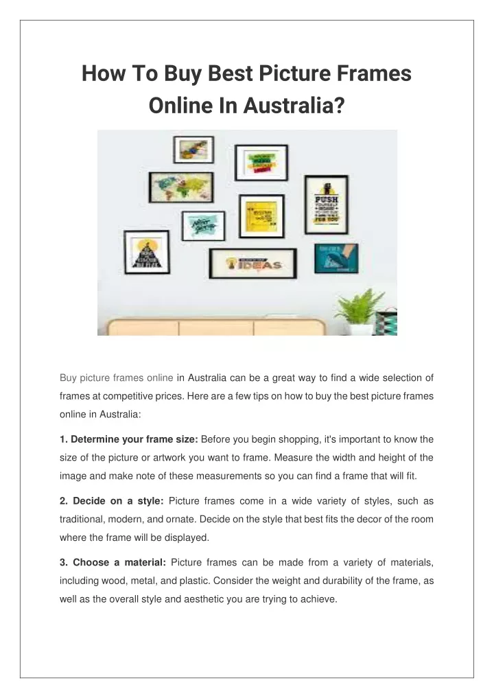 how to buy best picture frames online in australia