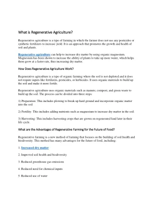 what is regenerative agriculture what